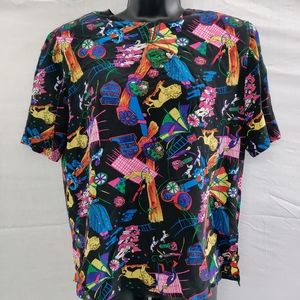 Spenser Jeremy Womens Silk Top Circus Theme Size M